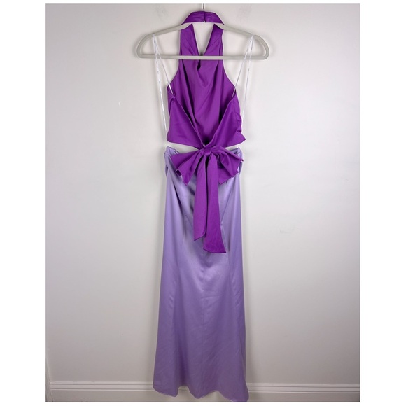 Elliatt | Halter Neck Back Bow Avril Maxi Dress Gown Lilac & Orchid | S - Picture 7 of 15